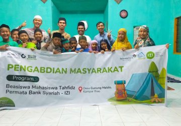 Beasiswa Mahasiswa Tahfizh Permata Bank Syariah bersama IZI Riau Gelar Kegiatan Pengabdian Masyarakat