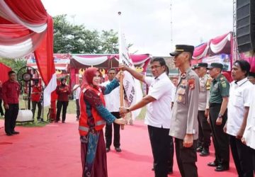 Lantik Pengurus PMI Kec. Merbau Mataram, Bunda Winarni : Pelayanan Untuk Disabilitas Jadi Yang Utama