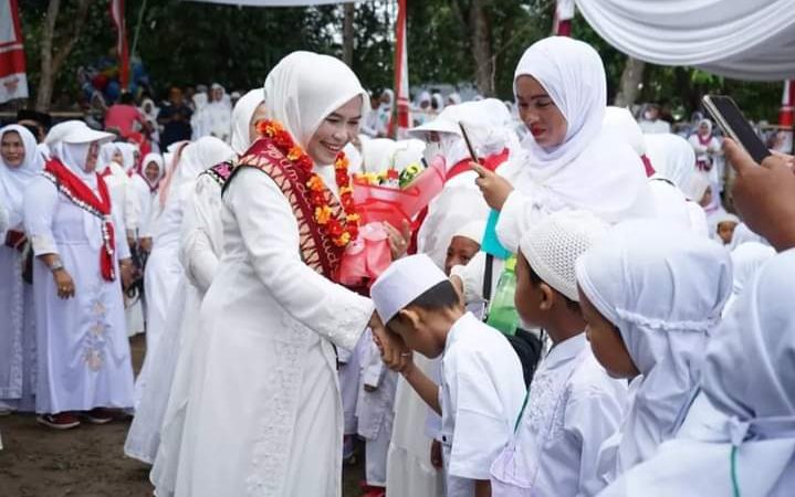 Ribuan Anak PAUD se-Kec. Merbau Mataram Ikuti Manasik Haji Bersama Bunda PAUD Lamsel