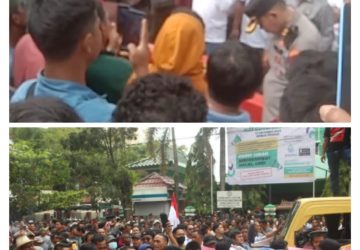 Aksi Unjuk Rasa Masyarakat MUBA Kepung Halaman Kantor Gubernur Sumsel