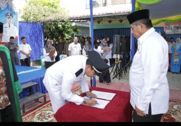 Bupati Siak Drs H Alfedri Melantik Pj Penghulu Kampung Persiapan Perawang Indah, Utamakan Kepentingan Rakyat Kecamatan Tualang