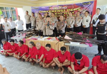 Polres Muara Enim Gelar Konferensi Pers Ops Senpi Musi 2023