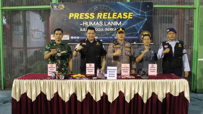Rangkaian Peringatan HBP Ke-59, Lapas Muara Enim Gelar Razia Gabungan Bersama APH