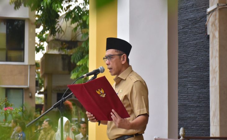 Plt Sekda Kampar Ir. Azwan, M. Si Perdana Pimpin Apel Gabungan dilingkungan Pemkab Kampar