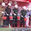 Pangdam II/Swj Bersama Pj Sekda dan Dandim 0404 Muara Enim Peletakan Batu Pertama Pembangunan Posramil