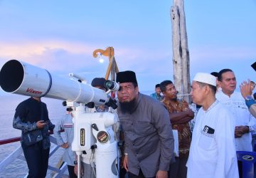 Kemenag Riau Lakukan Pantauan Hilal di Jembatan Raja Kecik Desa Muntai Barat