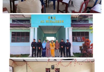 Personel Batalyon B Pelopor Ajarkan Menulis Kaligrafi Kepada Murid SMK Al-Muhajirin Km 21 Menggala Junction