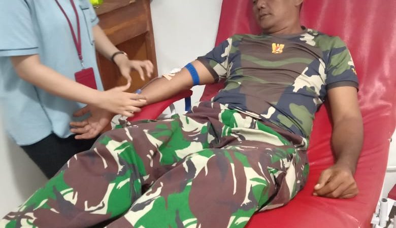 Peduli Dengan Sesama! Kodim 0213/Nias Melakukan Trannsfusi Darah