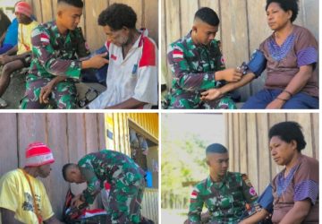 Satgas Pamtas RI-PNG Yonif 132/BS Peduli Kesehatan Masyarakat Papua