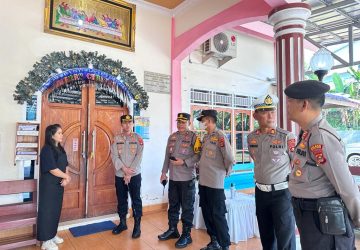 Polres Muara Enim Jaga Ketat Gereja Masyarakat Melaksanakan Perayaan Paskah