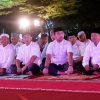Camat Ujung Pandang Shalat Subuh di Anjungan City Of Makassar Bersama Dengan Jajaran