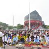 Wabup Bagus Sholat Ied Bersama Masyarakat Negeri Junjungan di Lapangan Tugu Bengkalis
