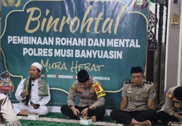 Ijak Hari Kedua Cuti Bersama, Kapolres Muba Ikuti Binrohtal di Masjid Al Muntaha