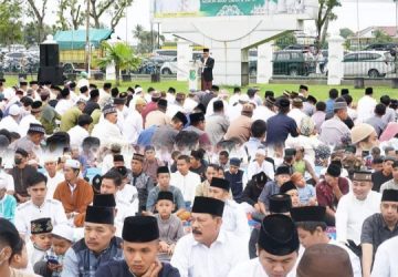 Anggota DPRD dan Pj Bupati  Apriyadi Bersama Forkopimda Pemkab MUBA, Gelar Sholat Idul Fitri