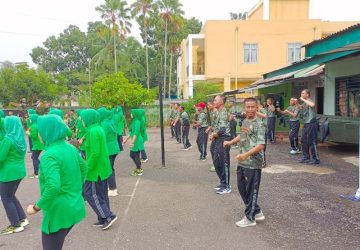 Senam Jantung Sehat Bersama Dandim 0404/Muara Enim dan Koramil 404/07/ME