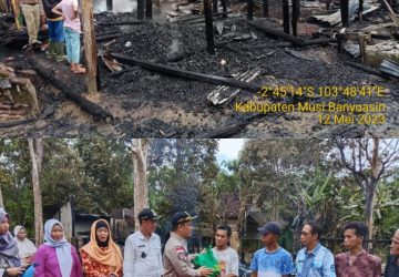 Dinsos dan BPBD Muba Sigap Bantu Warga Korban Kebakaran di desa Pandang Dulang