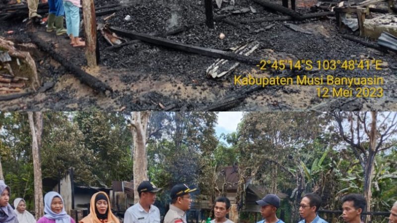 Dinsos dan BPBD Muba Sigap Bantu Warga Korban Kebakaran di desa Pandang Dulang