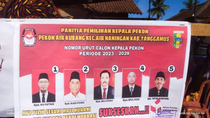 Perhitungan Suara Terpilih kepala Pekon Air Kubang dan Ngarip