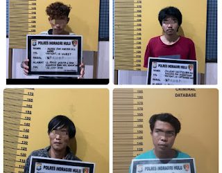 Empat Orang Pelaku Begal di Jalan Raya Rengat Pematang Reba Diringkus Satreskrim Polres Inhu