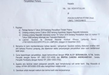 Sp2hp Diluncurkan Oleh Kapolda Lampung Kasus UU ITE