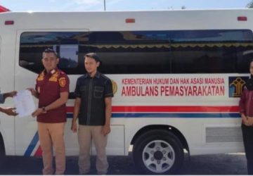 Rutan Kelas II B Kab Indragiri Hulu Menerima Satu Unit Mobil Ambulance Dari Dirjenpas RI Kanwil Kemenkum Ham Riau