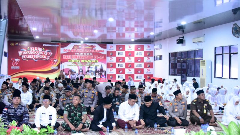 HUT Ke-77 Bhayangkara, Polres Bengkalis Laksanakan Do’a Bersama Lintas Agama