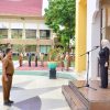 Perdana Pj Sekda Kampar Jadi Pembina Apel Gabungan Pemkab Kampar