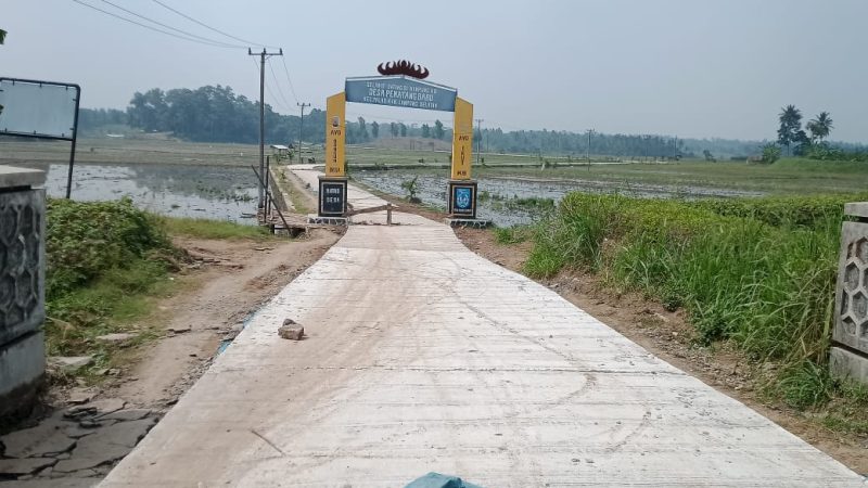 Diera Pj. Kades Muslim Idrus, Pemkab Lamsel Realisasikan Pembangunan Cor Beton Akses Jalan Utama Masuk Desa