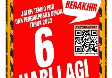 Jatuh Tempo 6 Hari Lagi, Bapenda Himbau WP Segera Lunasi PBB
