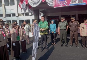 HUT Gerakan Pramuka Ke 62 Tahun Pemkab Muara Enim Gelar Gerakan Jalan Pramuka