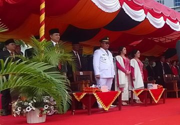 Wawako Gunungsitoli Sowa’a Laoli Ikuti Upacara HUT Kemri Yang Dilaksanakan di Lapmer