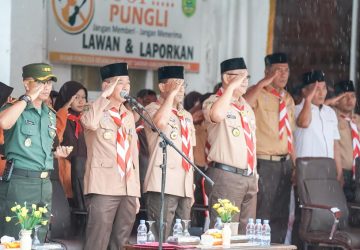 Pimpin Peringatan Hari Pramuka ke-62, Bupati Rohil Sampaikan Sambutan Ketua Kwartir Nasional