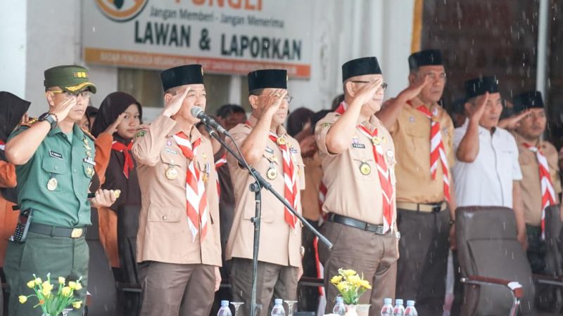 Pimpin Peringatan Hari Pramuka ke-62, Bupati Rohil Sampaikan Sambutan Ketua Kwartir Nasional