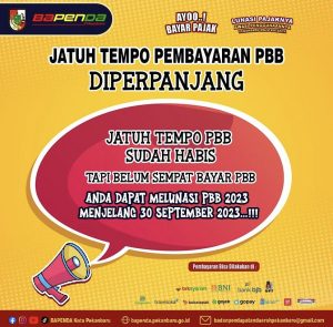 Pemko Pekanbaru Perpanjang Jatuh Tempo PBB Hingga 30 September