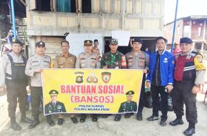 Korban Kebakaran di Desa Tanjung Raya Menerima Bansos Dari Polres Muara Enim