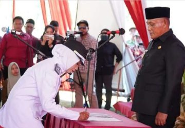 Resmi Dilantik Oleh Bupati Lamsel, 4 Kades di Kecamatan Tanjung Bintang Siap Bertugas