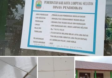 Jadi Sorotan, Proyek Rehabilitasi Ruang Kelas SDN 1 Margasari Senilai Rp. 718.513.150 Dikerjakan oleh Pelaksana Amatiran dan Diduga Hasil Beli