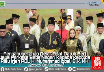 Memiliki Kekuatan dan Rendah Hati, Kapolda Riau Diberi Gelar Adat Datuk Seri Jaya Perkasa Setia Negeri