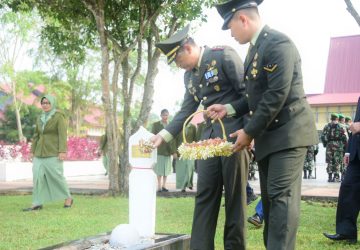 HUT ke-78 TNI AD, Kodim 0303 Bengkalis Gelar Apel Kehormatan di Makam Pahlawan