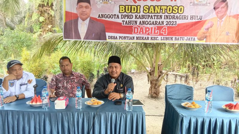 Anggota DPRD Inhu Budi Santoso Reses II Serap Aspirasi Desa Pontian Mekar
