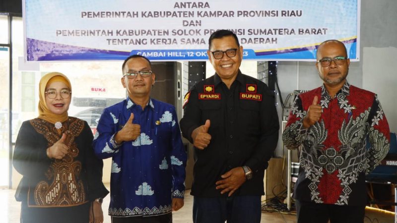 Terkait Kerjasama Antar Daerah, Pj Bupati Kampar Tandatangan Kesepakatan dengan Bupati Solok