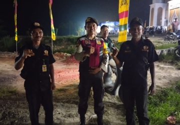 Pokdar Kamtibmas  Lakukan PAM Diacara Maulid Nabi di Mesjid Raya Sultan Abdul Jalil Desa Sialang Baru