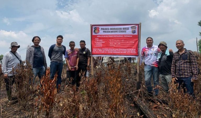 Satreskrim Polres  Inhu Amankan Pelaku Karhutla di Aur Cina