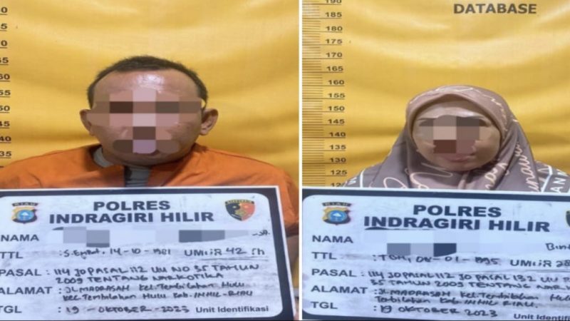 Satnarkoba Polres Inhil Bekuk Pasutri Pengedar Narkotika Jenis Sabu