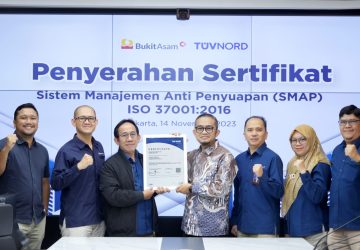 Bukit Asam Sukses Pertahankan Sertifikasi Sistem Manajemen Anti Penyuapan