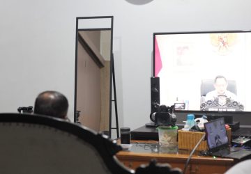 Sukseskan Pemilu 2024, Pj. Bupati Kampar Ikuti Zoom Meeting Bersama Mendagri