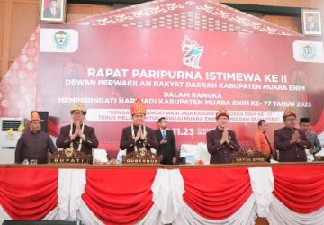 Paripurna DPRD II Peringatan Hari Jadi Kabupaten ke-77, Pj. Gubernur Apresiasi Capaian Pemkab. Muara Enim