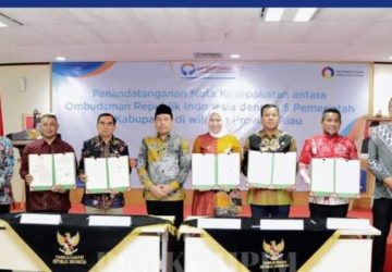 Dalam Meningkatkan Kualitas Pelayanan Publik Bupati Inhu Tanda Tangani Mou Bersama Ombudsman RI