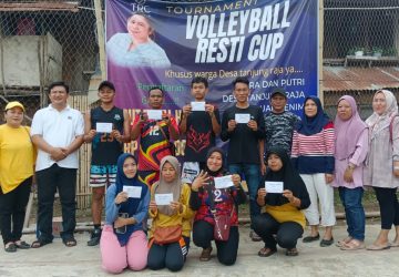 Semarakan Hari Ultah Resti ke 44 Tahun Gelar Turnamen Bola Volly di Desa Tanjung Raja