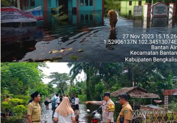 Sekitar 900 Rumah Pada Lima Desa di Kecamatan Bantan Tergenang Banjir